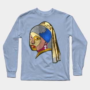 Girl with A Pearl Earring Sparkly Long Sleeve T-Shirt